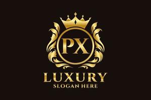 modèle de logo de luxe royal lettre initiale px dans l'art vectoriel pour les projets de marque de luxe et autres illustrations vectorielles.