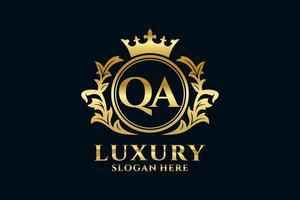 modèle initial de logo de luxe royal de lettre qa dans l'art vectoriel pour des projets de marque luxueux et d'autres illustrations vectorielles.