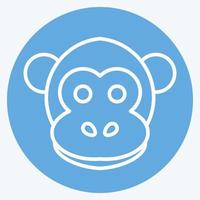 icône singe. lié au symbole de tête d'animal. façon yeux bleus. conception simple modifiable. simple illustration. mignonne. éducation vecteur