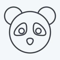 icône panda. lié au symbole de tête d'animal. style de ligne. conception simple modifiable. simple illustration. mignonne. éducation vecteur
