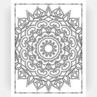mandala noir et blanc pour l'intérieur des pages à colorier. intérieur d'une page à colorier. dessin au trait mandala doodle. vecteur de conception d'ornement de mandala de décoration.