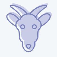 icône chèvre. lié au symbole de tête d'animal. style bicolore. conception simple modifiable. simple illustration. mignonne. éducation vecteur