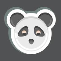 autocollant panda. lié au symbole de tête d'animal. conception simple modifiable. simple illustration. mignonne. éducation vecteur