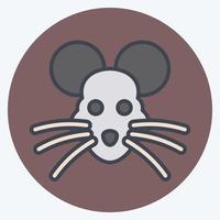 rat d'icône. lié au symbole de tête d'animal. style de couleur assortie. conception simple modifiable. simple illustration. mignonne. éducation vecteur