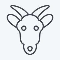 icône chèvre. lié au symbole de tête d'animal. style de ligne. conception simple modifiable. simple illustration. mignonne. éducation vecteur