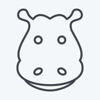 icône hippopotame. lié au symbole de tête d'animal. style de ligne. conception simple modifiable. simple illustration. mignonne. éducation vecteur