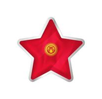 drapeau du kirghizistan en étoile. bouton étoile et modèle de drapeau. édition facile et vecteur en groupes. illustration vectorielle de drapeau national sur fond blanc.