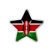 drapeau du kenya en étoile. bouton étoile et modèle de drapeau. édition facile et vecteur en groupes. illustration vectorielle de drapeau national sur fond blanc.