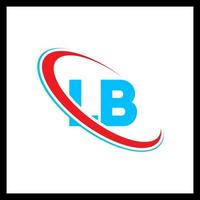 logo lb. conception lb. lettre lb bleue et rouge. création de logo de lettre lb. lettre initiale lb logo monogramme majuscule cercle lié. vecteur