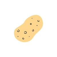 doodle pomme de terre jaune. clipart vectoriel. vecteur