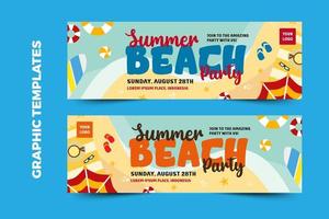 modèle graphique de fête de plage d'été facile à personnaliser design simple et élégant vecteur