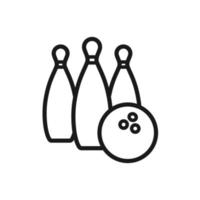 illustration vectorielle d'icône de bowling, quille de bowling et icône de boule de bowling vecteur