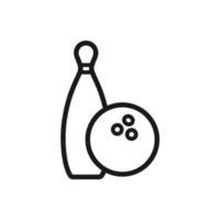 illustration vectorielle d'icône de bowling, quille de bowling et icône de boule de bowling vecteur