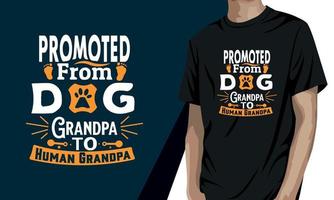 promu de grand-père chien à grand-père humain, conception de t-shirt pour la fête des grands-parents vecteur