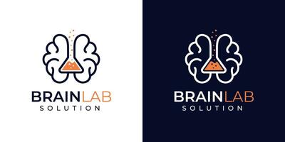 création de logo cerveau et laboratoire vecteur