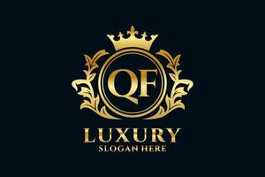 modèle initial de logo de luxe royal de lettre qf dans l'art vectoriel pour des projets de marque luxueux et d'autres illustrations vectorielles.