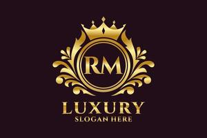 modèle de logo de luxe royal lettre initiale rm dans l'art vectoriel pour les projets de marque luxueux et autres illustrations vectorielles.