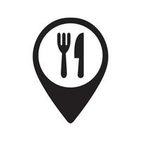 icône de broche de carte de restaurant vecteur