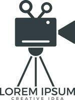 création de logo de film ou de caméra de cinéma. vecteur