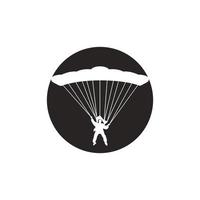 icône de parachutisme ou de parapente vecteur
