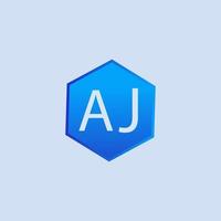 création de logo bleu aj pour entreprise vecteur