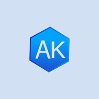création de logo bleu ak pour entreprise vecteur