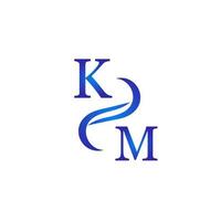 création de logo km bleu pour votre entreprise vecteur