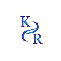 création de logo bleu kr pour votre entreprise vecteur