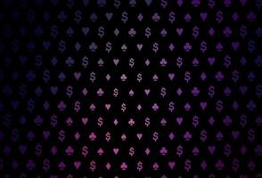 texture vectorielle violet foncé, rose avec des cartes à jouer. vecteur