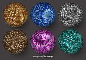 Sphères vectorielles colorées avec des textures mosaïques vecteur