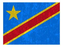 drapeau grunge de la république démocratique du congo, couleurs officielles et proportion. illustration vectorielle. vecteur