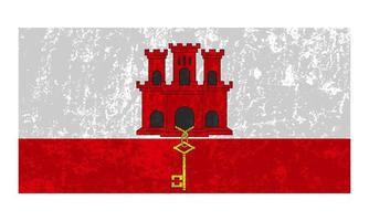 drapeau grunge de gibraltar, couleurs officielles et proportion. illustration vectorielle. vecteur