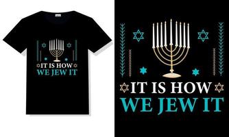 vecteur de t-shirt de hanukkah. hanukkah lettrage à la main