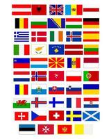 Drapeaux des pays européens sur fond blanc vecteur