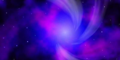 modèle vectoriel violet foncé avec des étoiles au néon.
