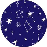 affiche de vecteur étoile. collection céleste d'éléments, étoiles, lune, nuage, soleil, constellation, comète, espace, galaxie
