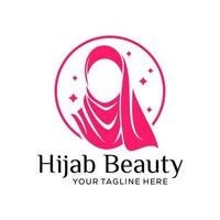 modèle de logo vectoriel femmes hijab beauté