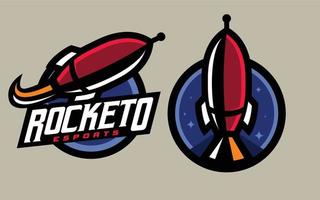 définir le logo de jeu de fusée esport vecteur