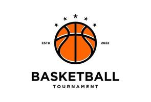 création de logo d'insigne d'emblème de sport de club de basket-ball vecteur