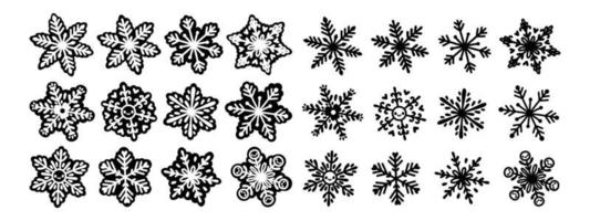 flocons de neige mis illustration vectorielle isolé noir et blanc vecteur