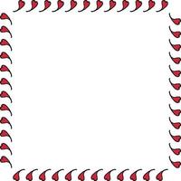 cadre carré avec des coeurs rouges festifs sur fond blanc. image vectorielle. vecteur