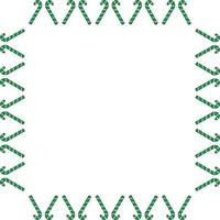 cadre carré avec des bonbons de noël verts sur fond blanc. image vectorielle. vecteur