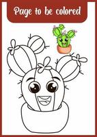 livre de coloriage de dessin animé de plantes ornementales de cactus vecteur