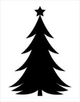 illustration de l'arbre de noël. noir et blanc, arbre de noël monochrome décoratif, illustration stylisée. vecteur