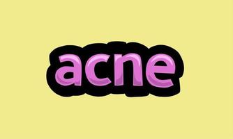 conception de vecteur d'écriture d'acné sur fond jaune