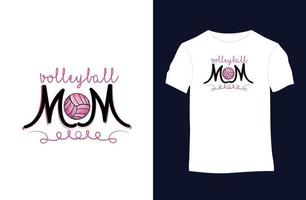 conception de t-shirt de typographie de maman de volley-ball vecteur