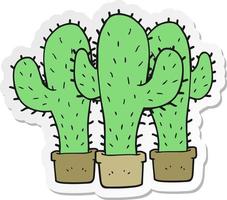 autocollant d'un cactus de dessin animé vecteur