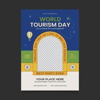 modèle d'affiche verticale de la journée mondiale du tourisme vecteur