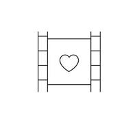 concept de romance et d'amour. signe de contour dessiné dans un style plat. icône de ligne de coeur sur gobelet comme symbole de l'amour gagnant et heureux vecteur