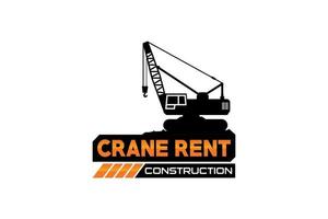 vecteur de modèle de logo de grue. vecteur de logo d'équipement lourd pour entreprise de construction. illustration de grue créative pour le modèle de logo.